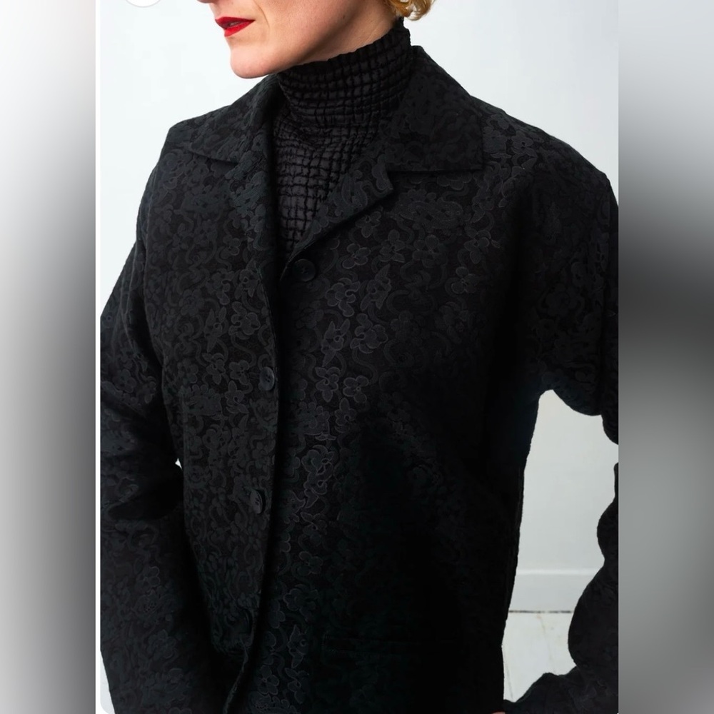 VTG 90’s Issey Miyake Black Jacket Size 3 Flower and Demon Print